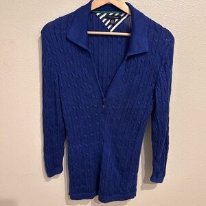 Tommy Hilfiger cable-knit polo sweater Size Large